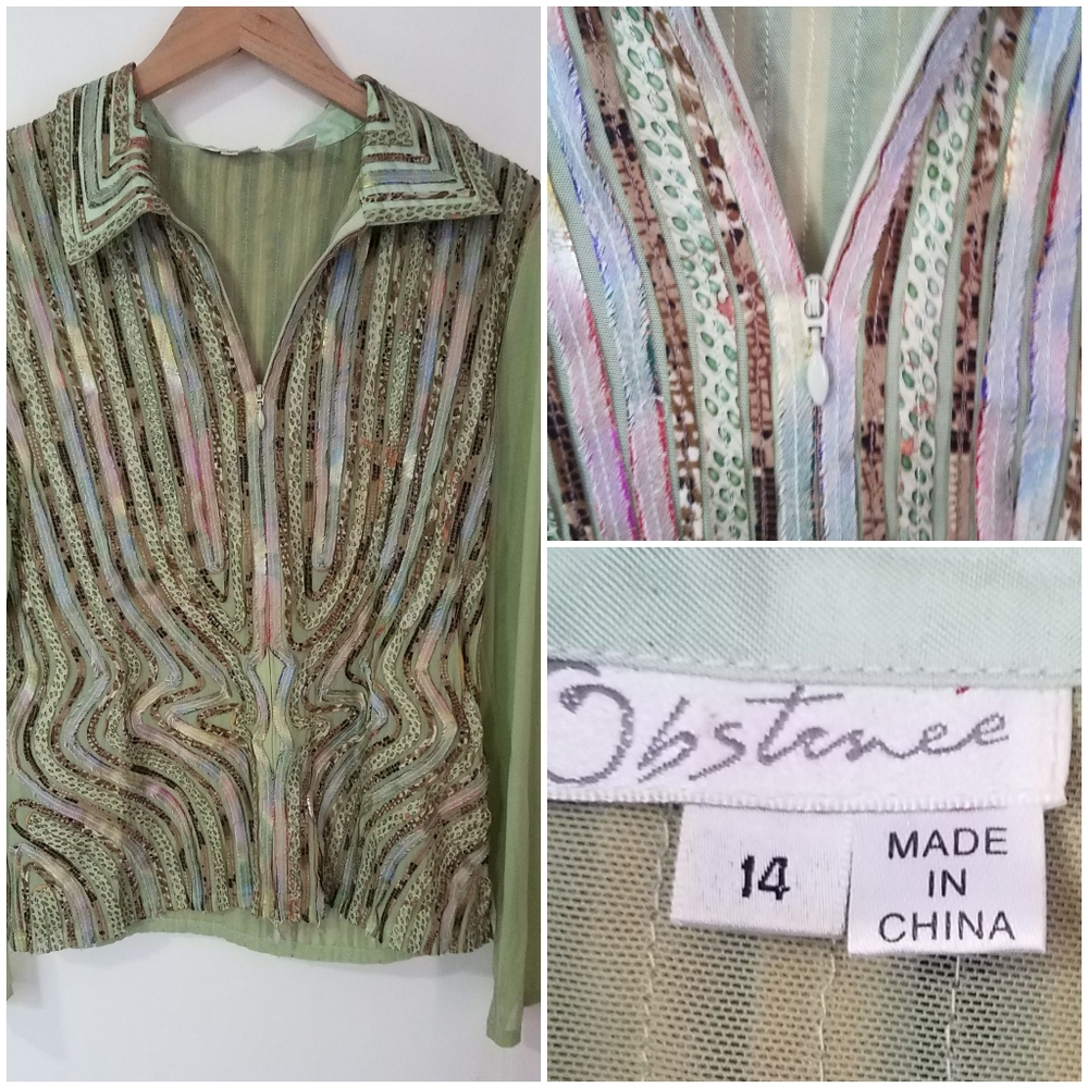 Obstinee zip up blouse